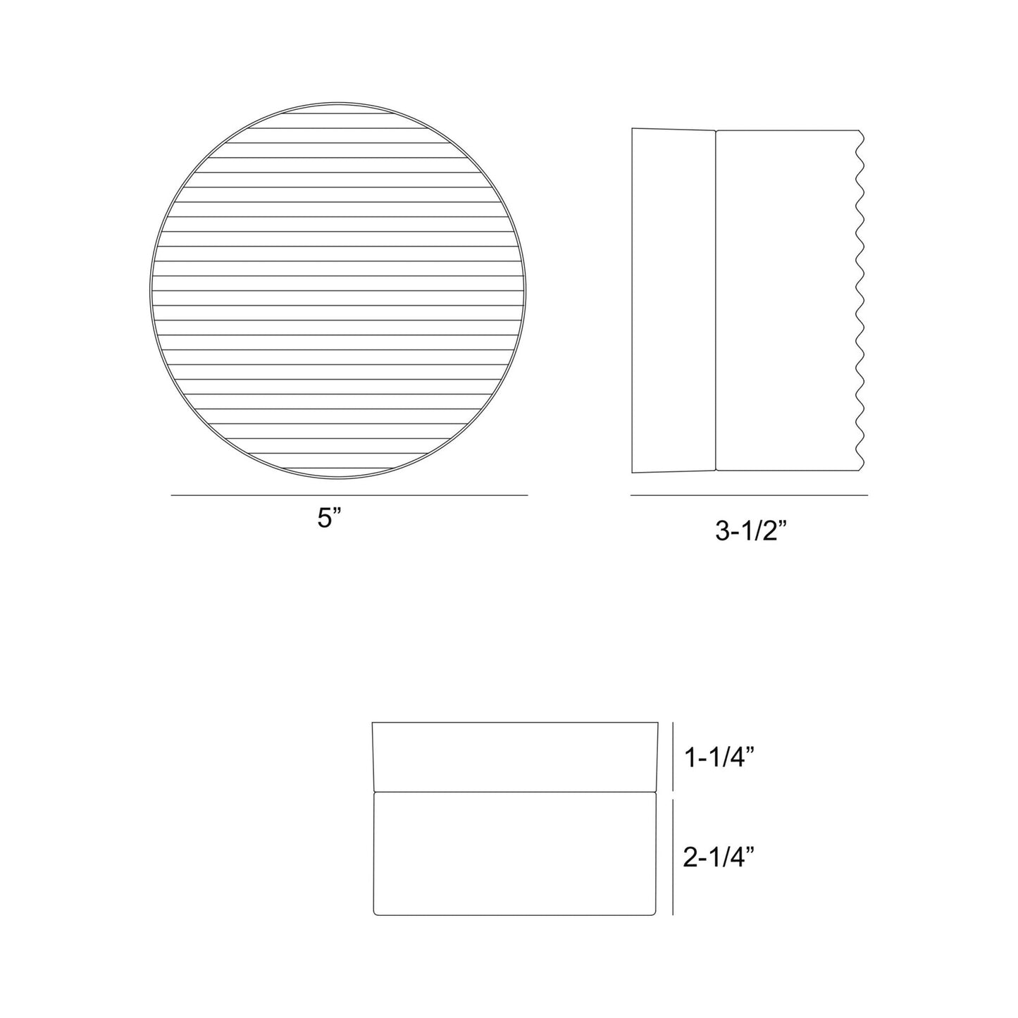 Sternn Round Outdoor LED Wall Light - line drawing.