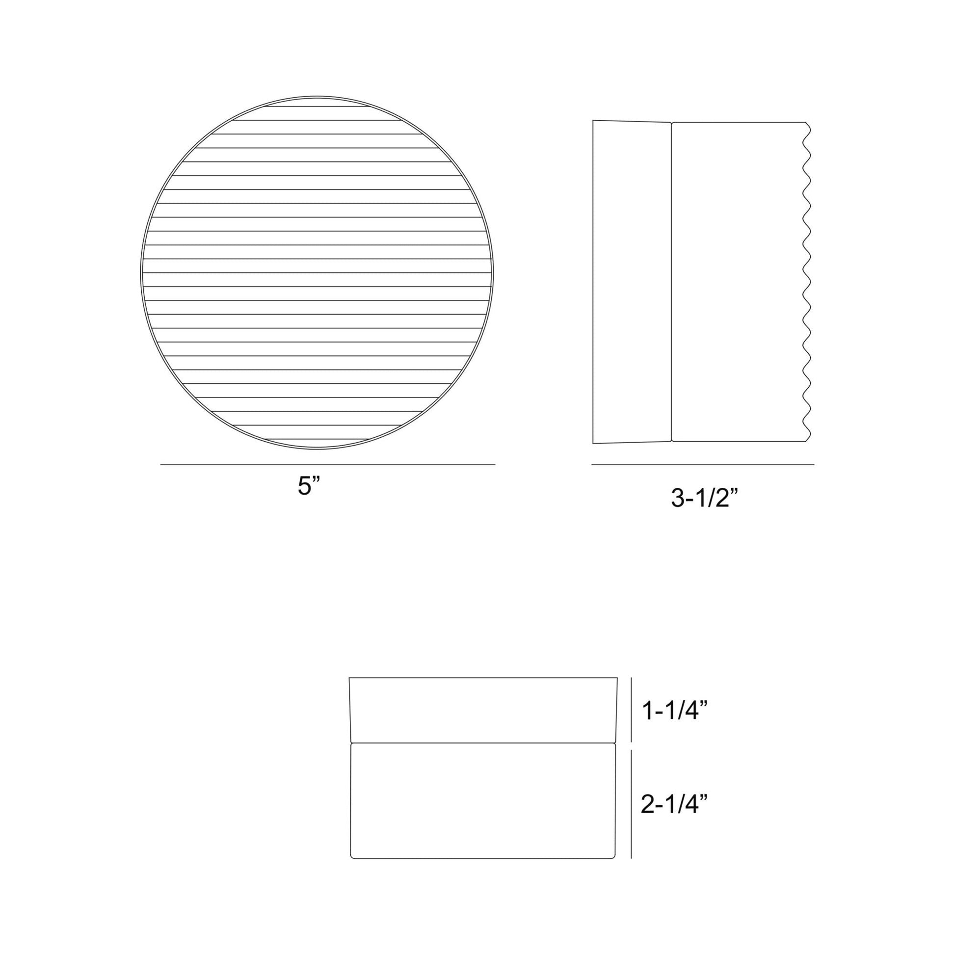 Sternn Round Outdoor LED Wall Light - line drawing.