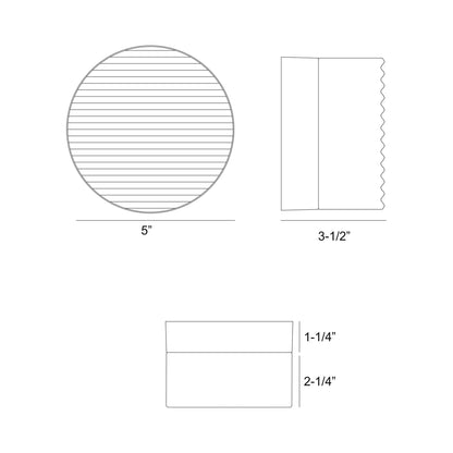 Sternn Round Outdoor LED Wall Light - line drawing.