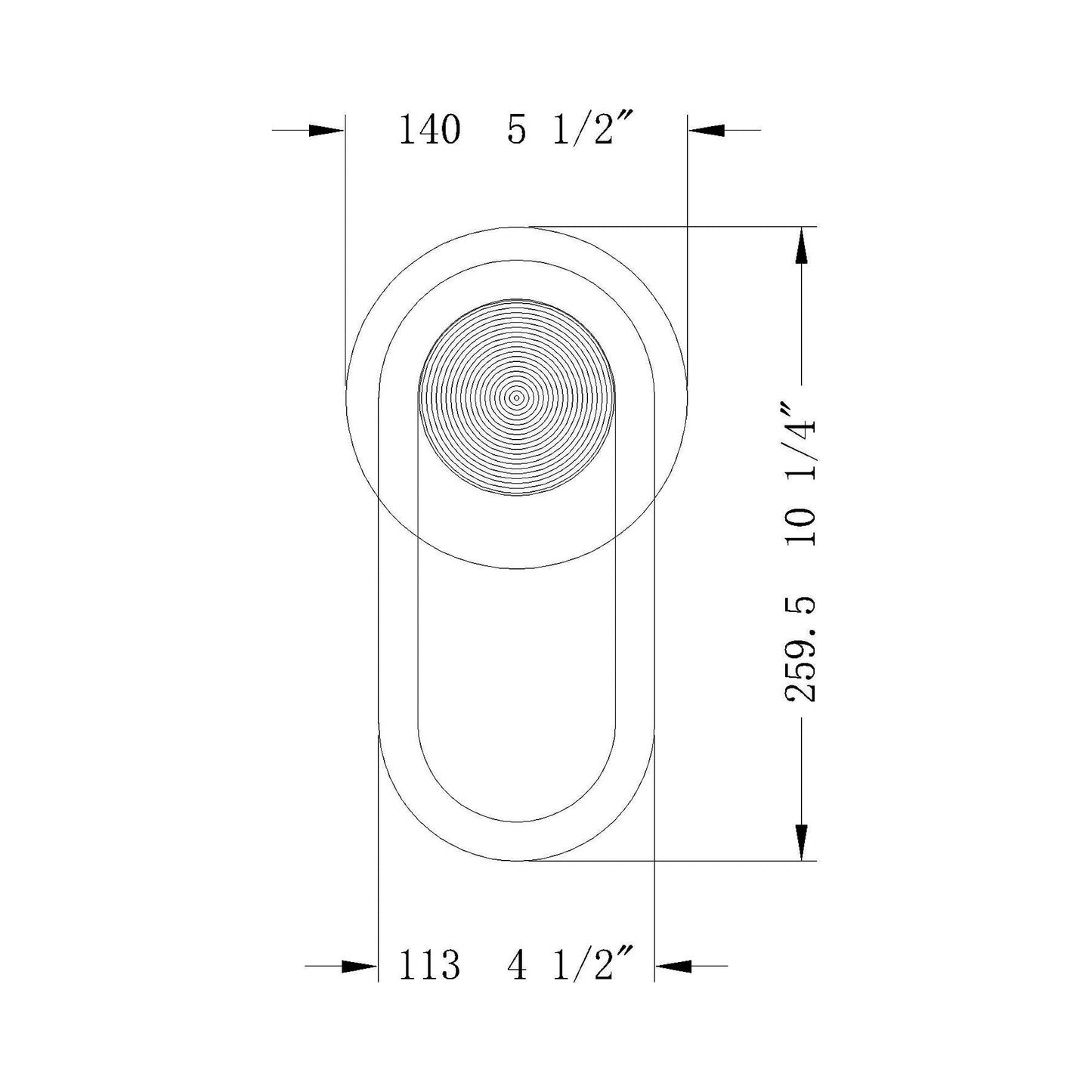 Swing Outdoor LED Wall Light - line drawing.