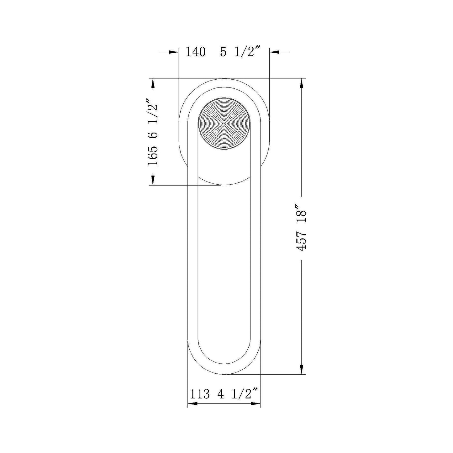 Swing Outdoor LED Wall Light - line drawing.
