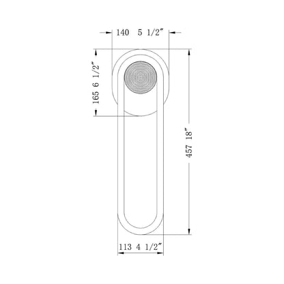 Swing Outdoor LED Wall Light - line drawing.