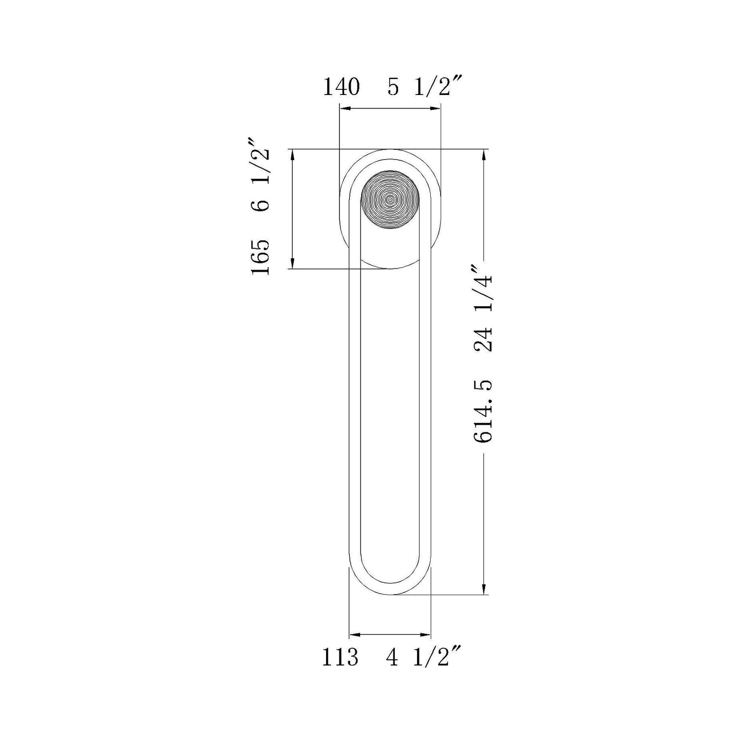 Swing Outdoor LED Wall Light - line drawing.