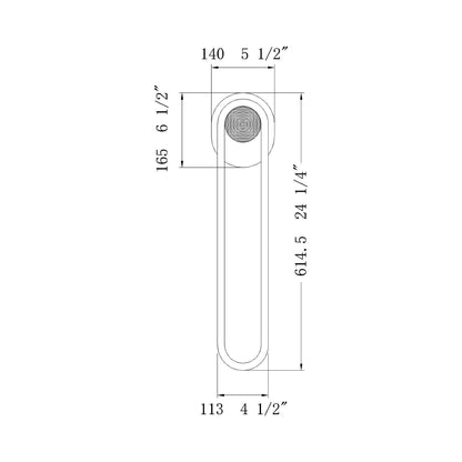Swing Outdoor LED Wall Light - line drawing.