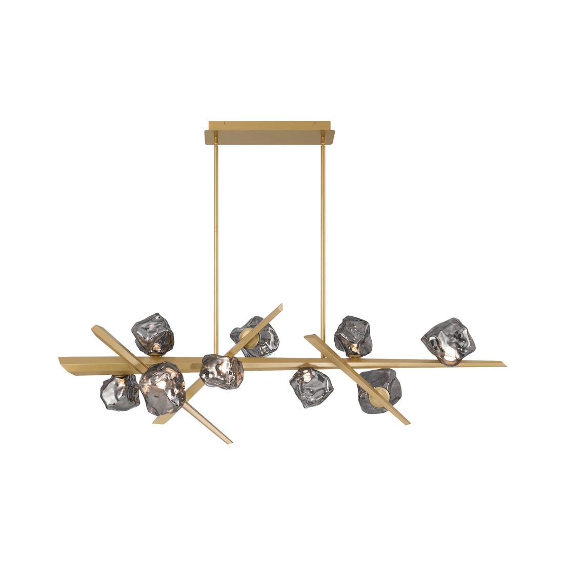 Thorah LED Linear Chandelier in Matte Gold.