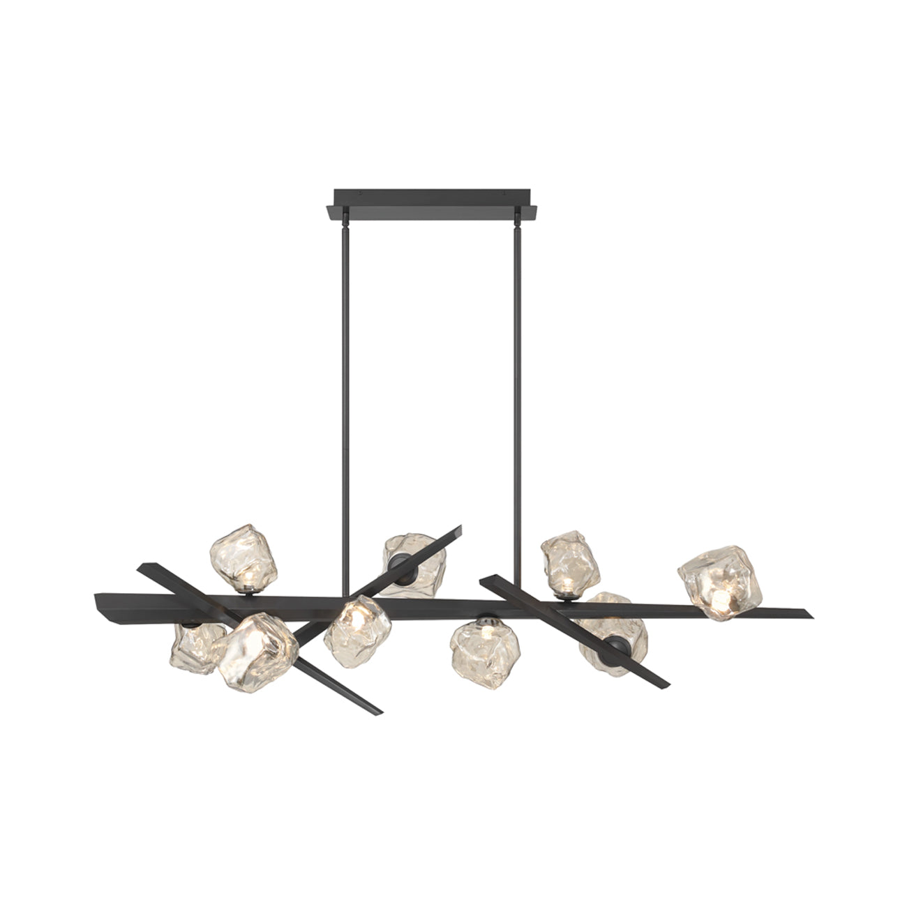 Thorah LED Linear Chandelier in Matte Graphite.