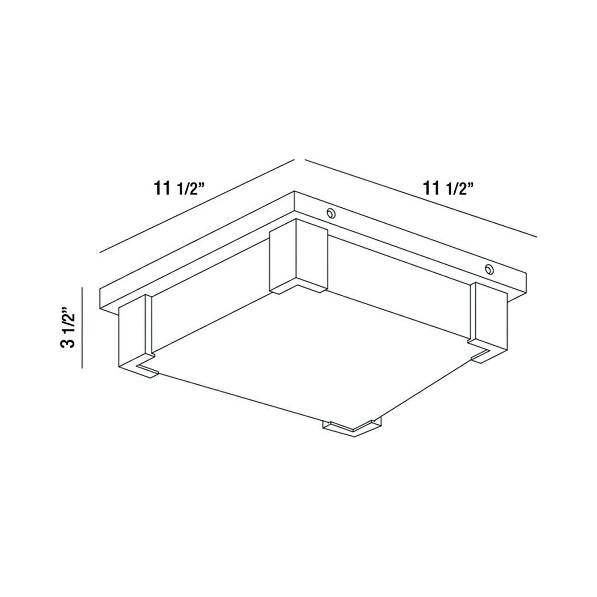 Thornhill Outdoor LED Flush Mount Ceiling Light - line drawing.