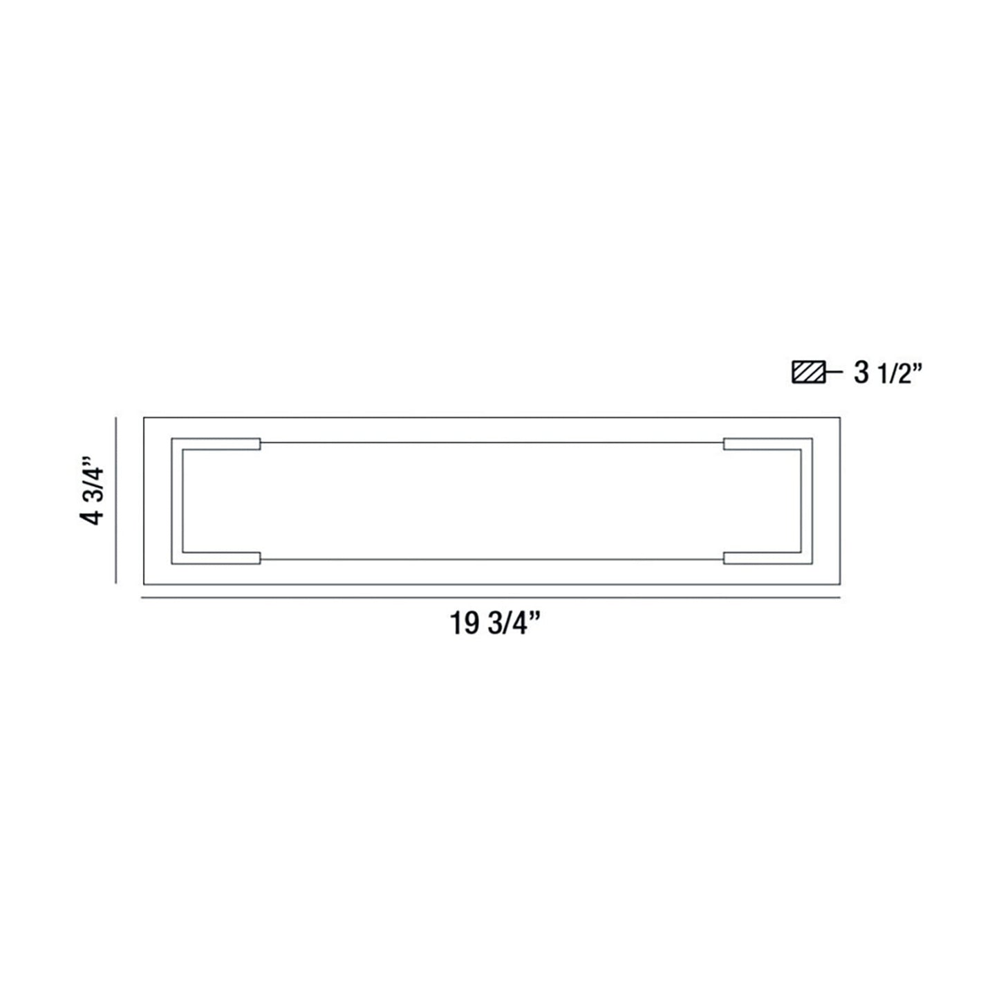 Thornhill Outdoor LED Wall Light - line drawing.