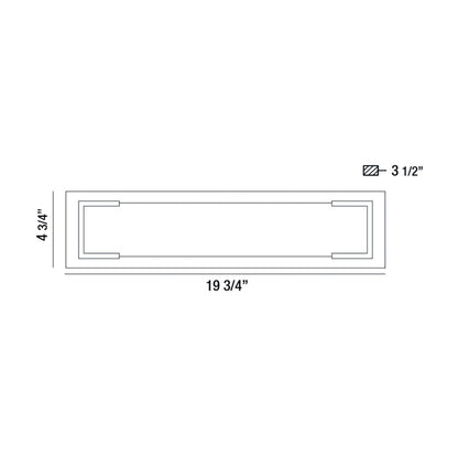 Thornhill Outdoor LED Wall Light - line drawing.