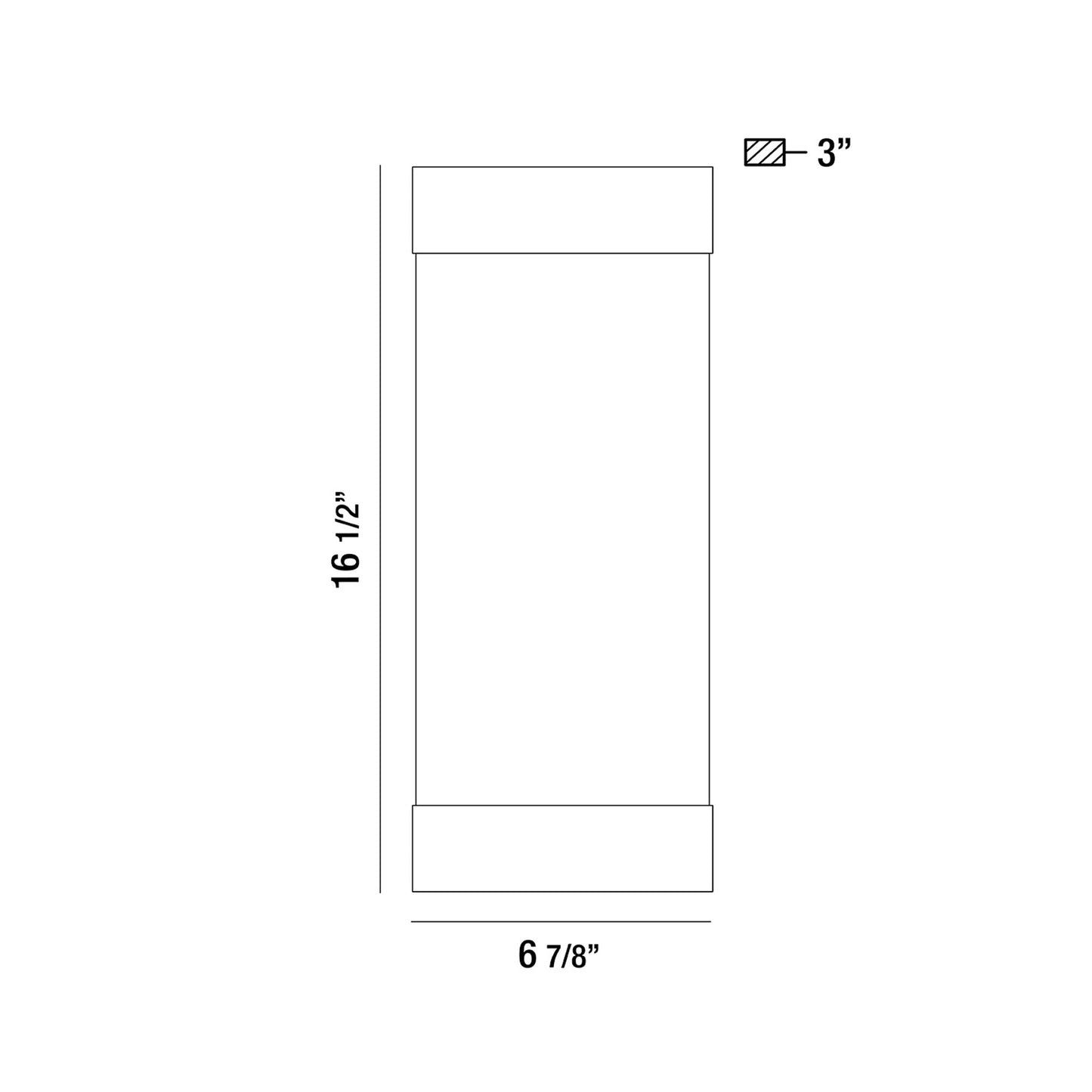 Tiffany Outdoor LED Wall Light - line drawing.