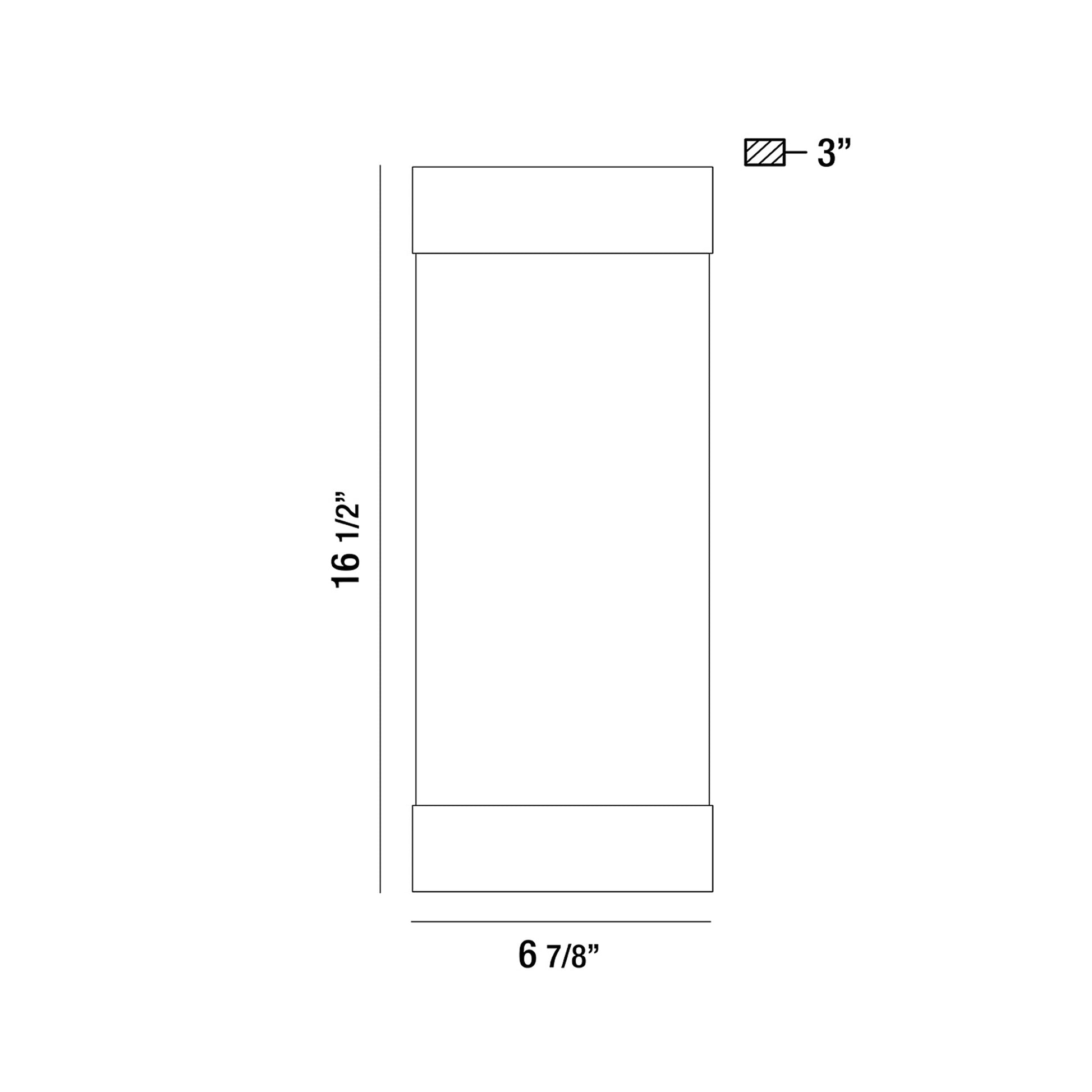 Tiffany Outdoor LED Wall Light - line drawing.