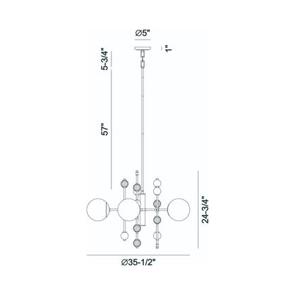 Traiton Chandelier - line drawing.