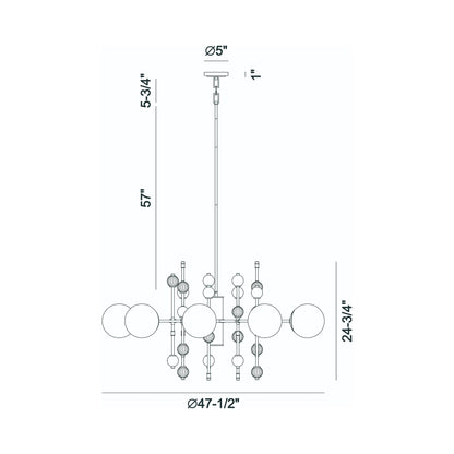 Traiton Chandelier - line drawing.