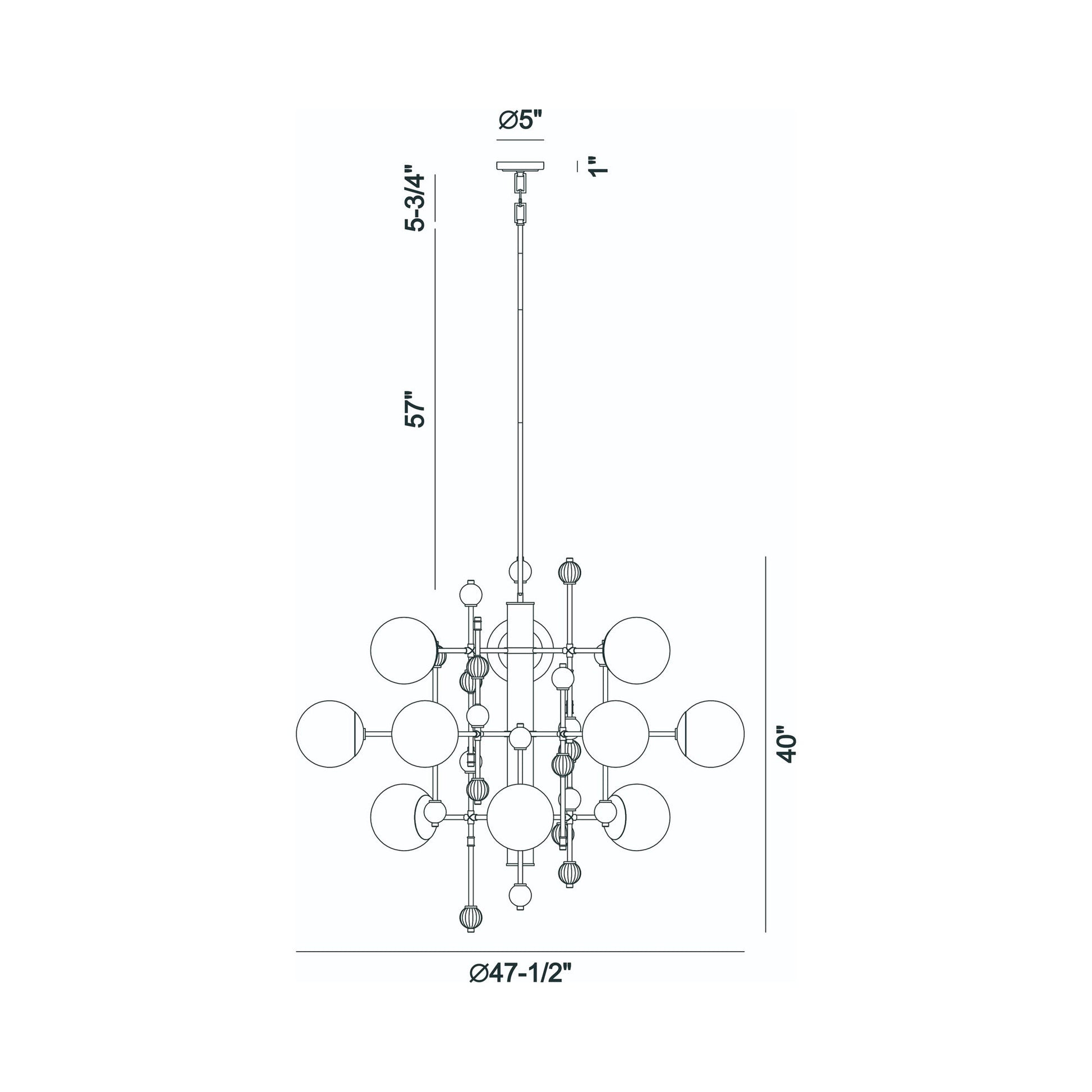 Traiton Chandelier - line drawing.