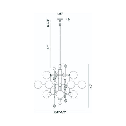 Traiton Chandelier - line drawing.