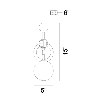 Traiton Wall Light - line drawing.