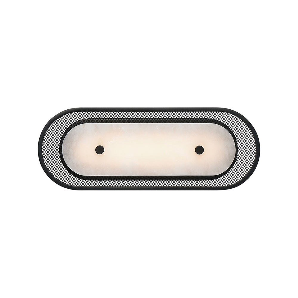 Tramore LED Wall Light in Matte Black (Alabaster/16-Inch).