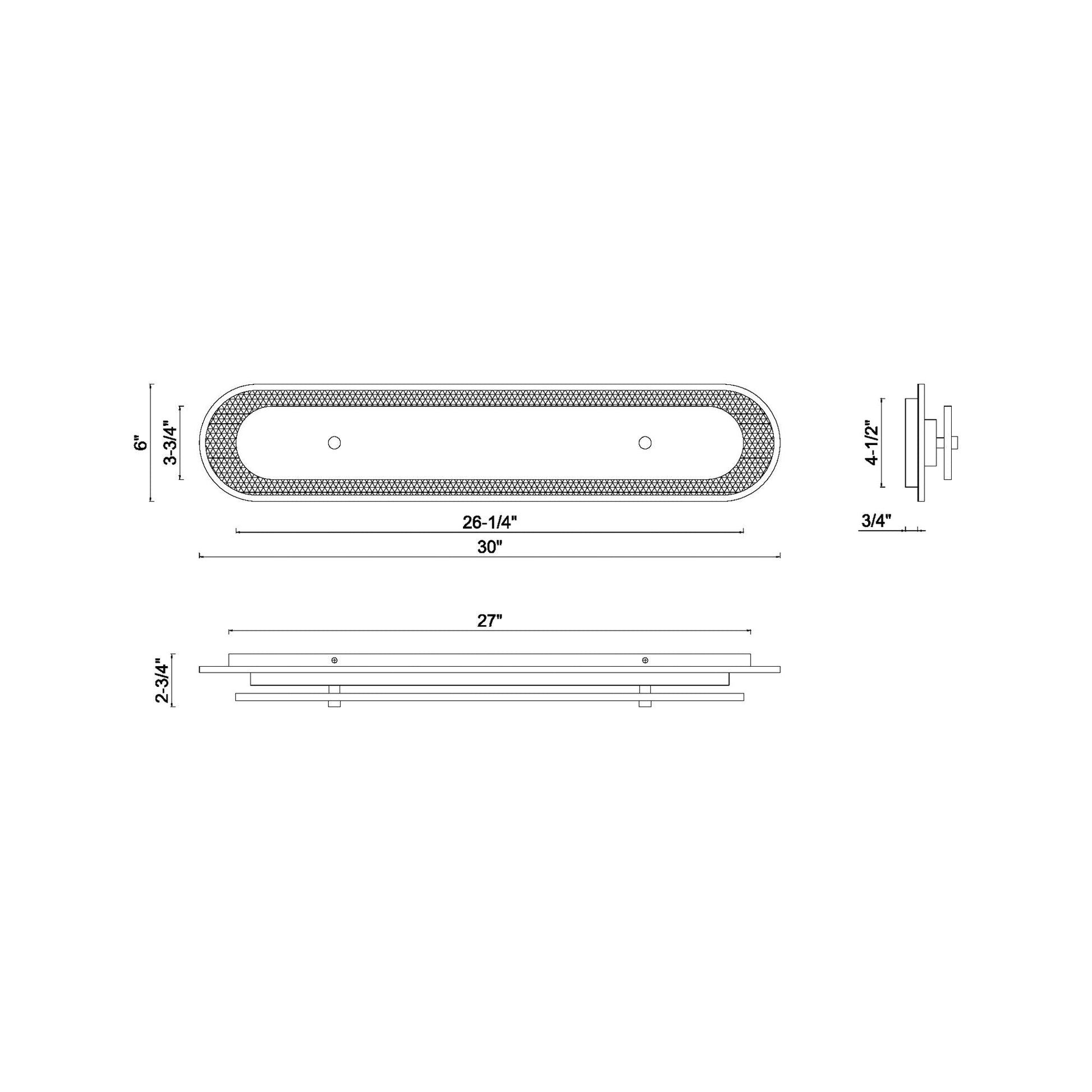 Tramore LED Wall Light - line drawing.