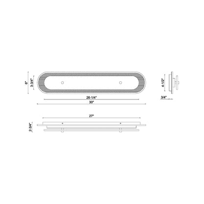 Tramore LED Wall Light - line drawing.