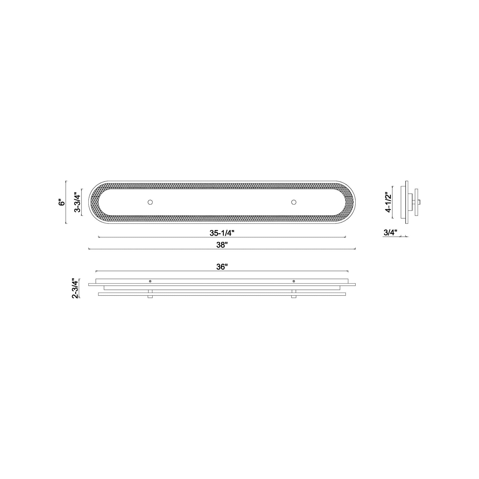 Tramore LED Wall Light - line drawing.
