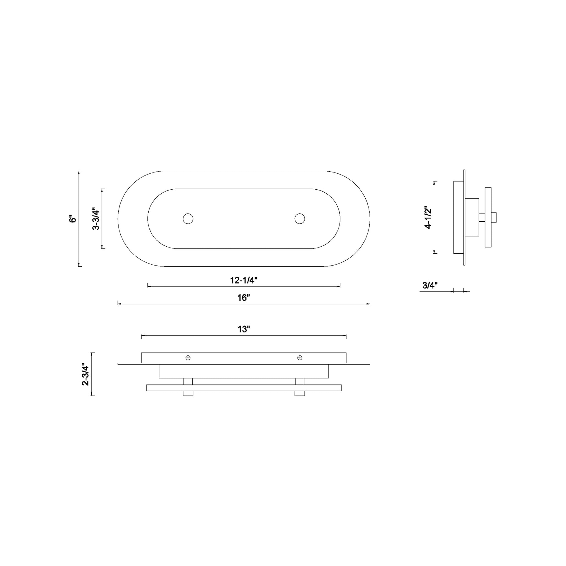 Tramore Outdoor LED Wall Light - line drawing.