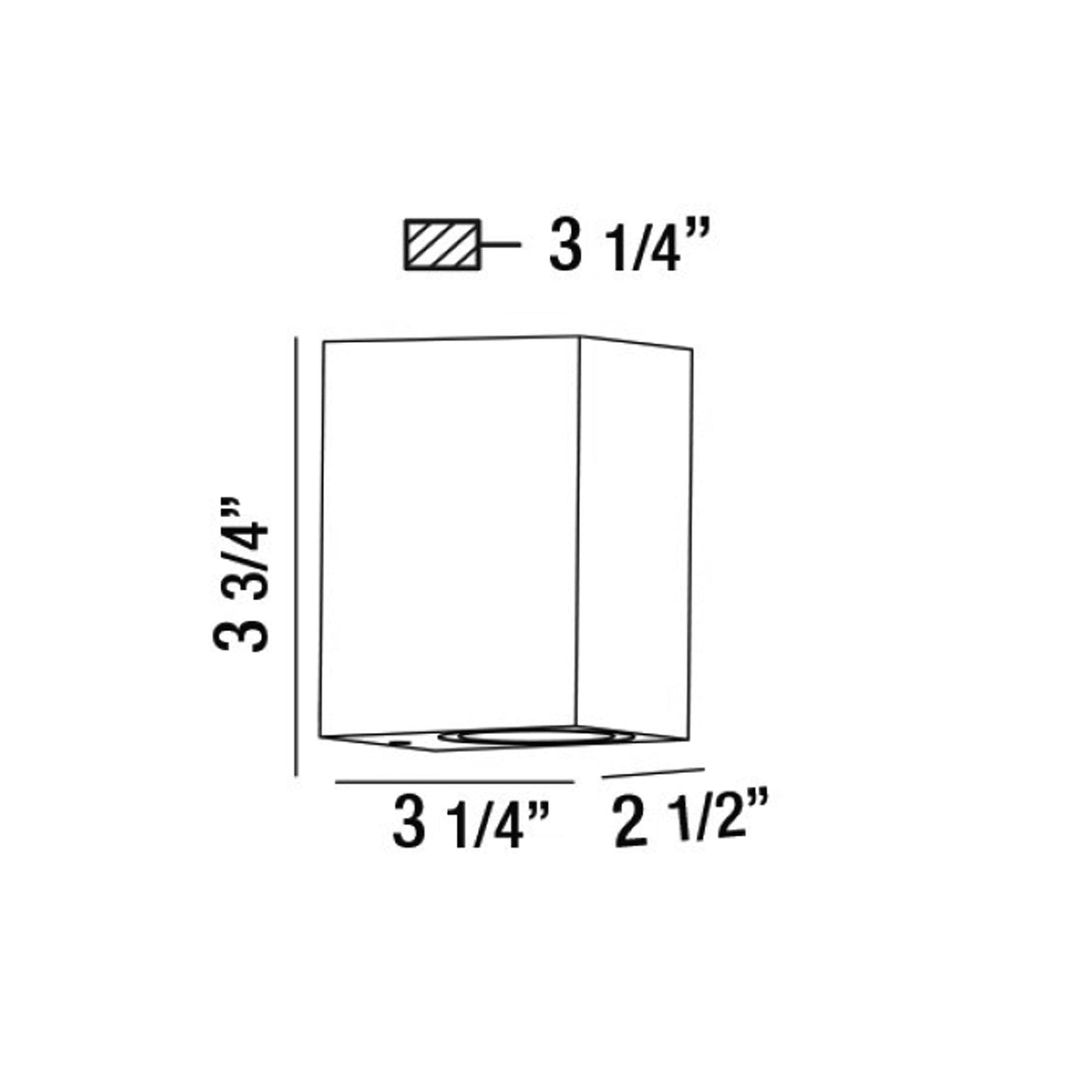 Trek Outdoor LED Wall Light - line drawing.