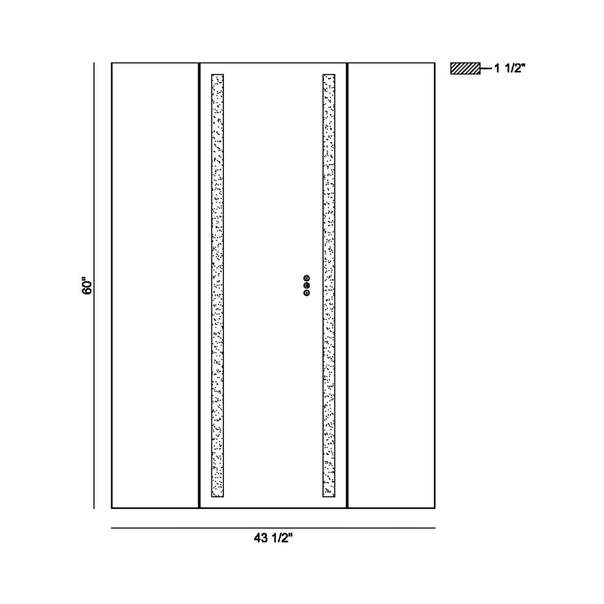 Trias LED Wall Mirror - line drawing.