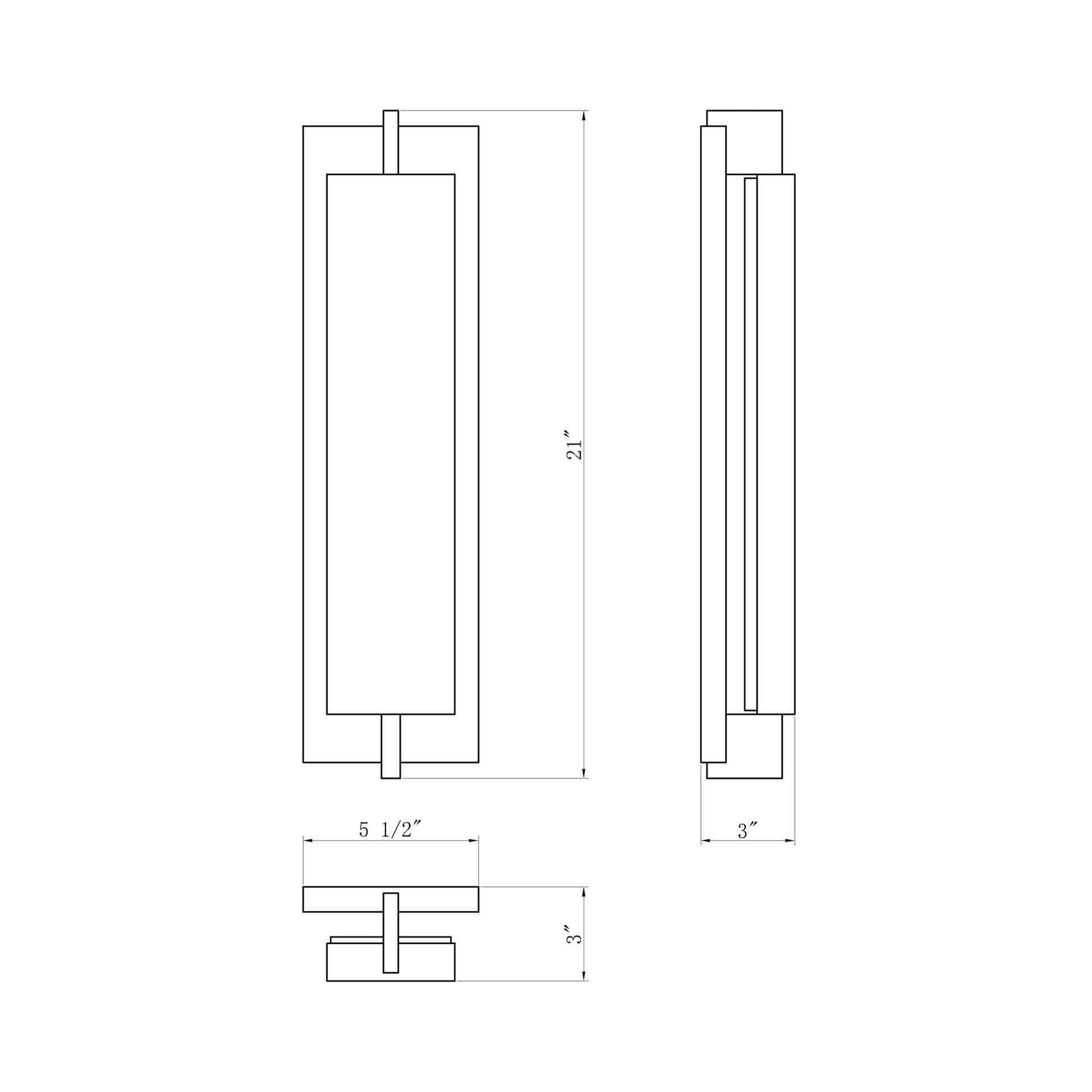 Tribek Outdoor LED Wall Light - line drawing.