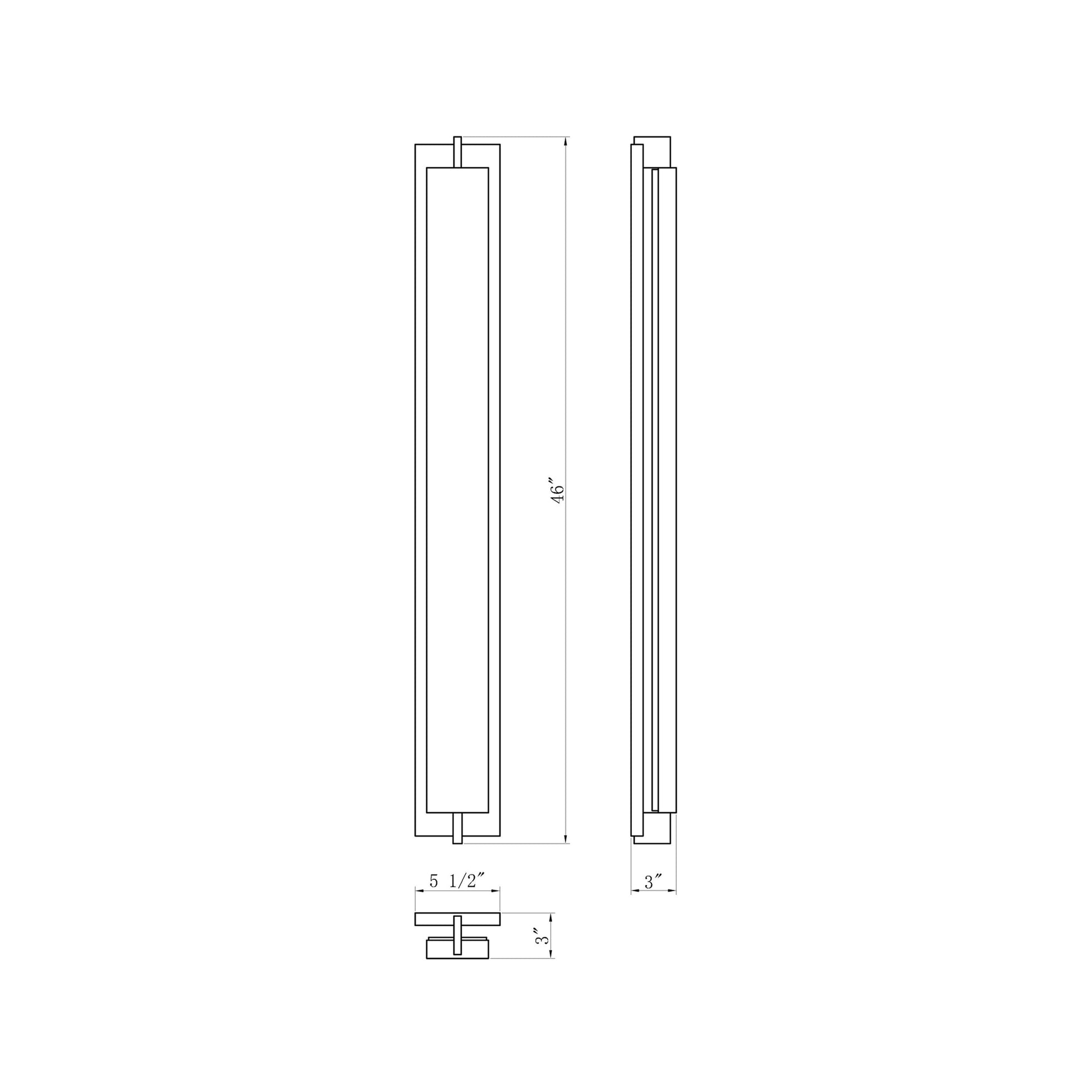 Tribek Outdoor LED Wall Light - line drawing.