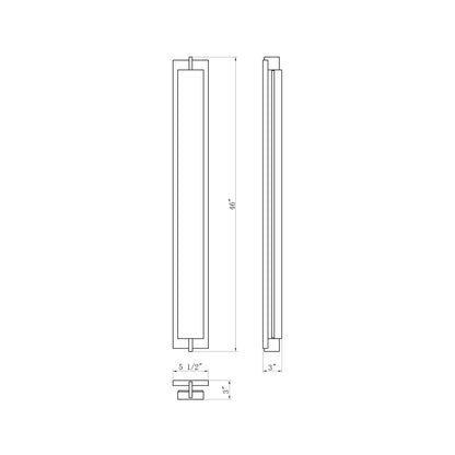 Tribek Outdoor LED Wall Light - line drawing.