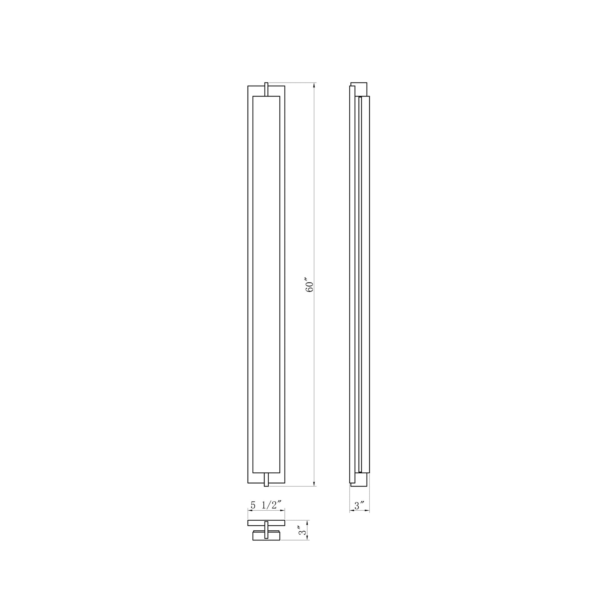 Tribek Outdoor LED Wall Light - line drawing.