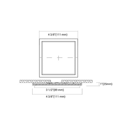 Troy LED Flush Mount Ceiling Light - line drawing.