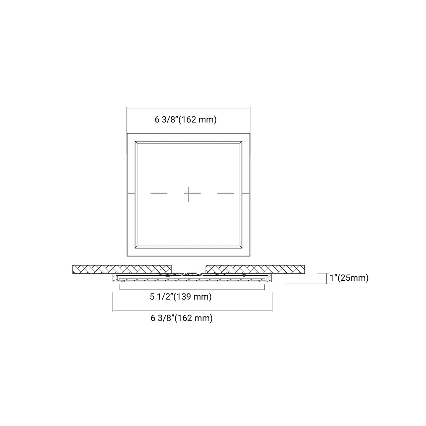 Troy LED Flush Mount Ceiling Light - line drawing.
