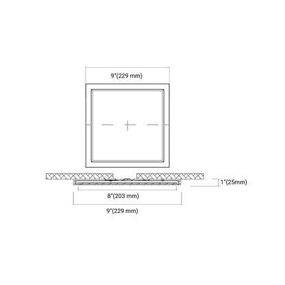 Troy LED Flush Mount Ceiling Light - line drawing.