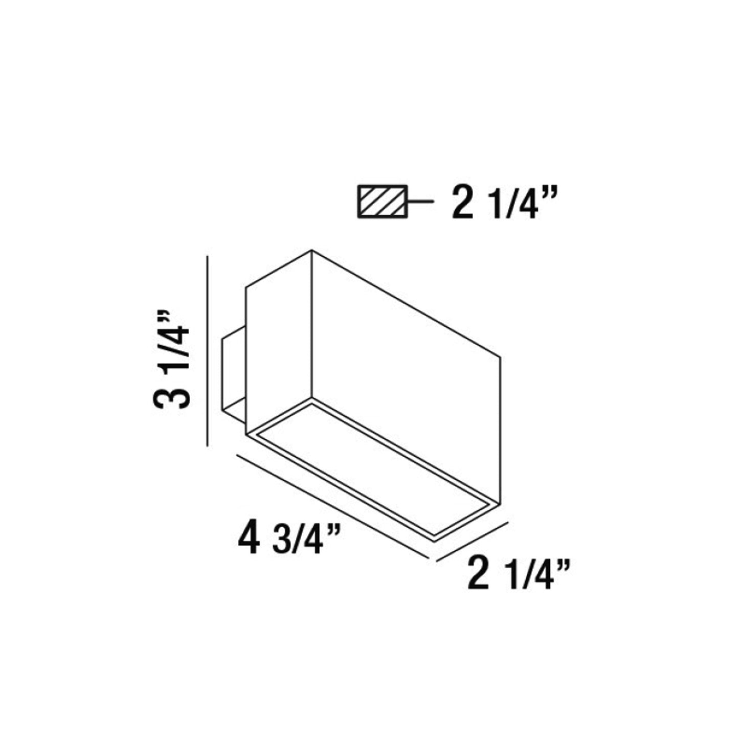 Vello Outdoor LED Wall Light - line drawing.