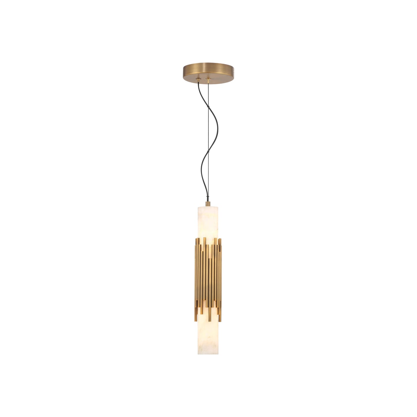 Venna LED Pendant Light in Antique Brass (16.5-Inch).