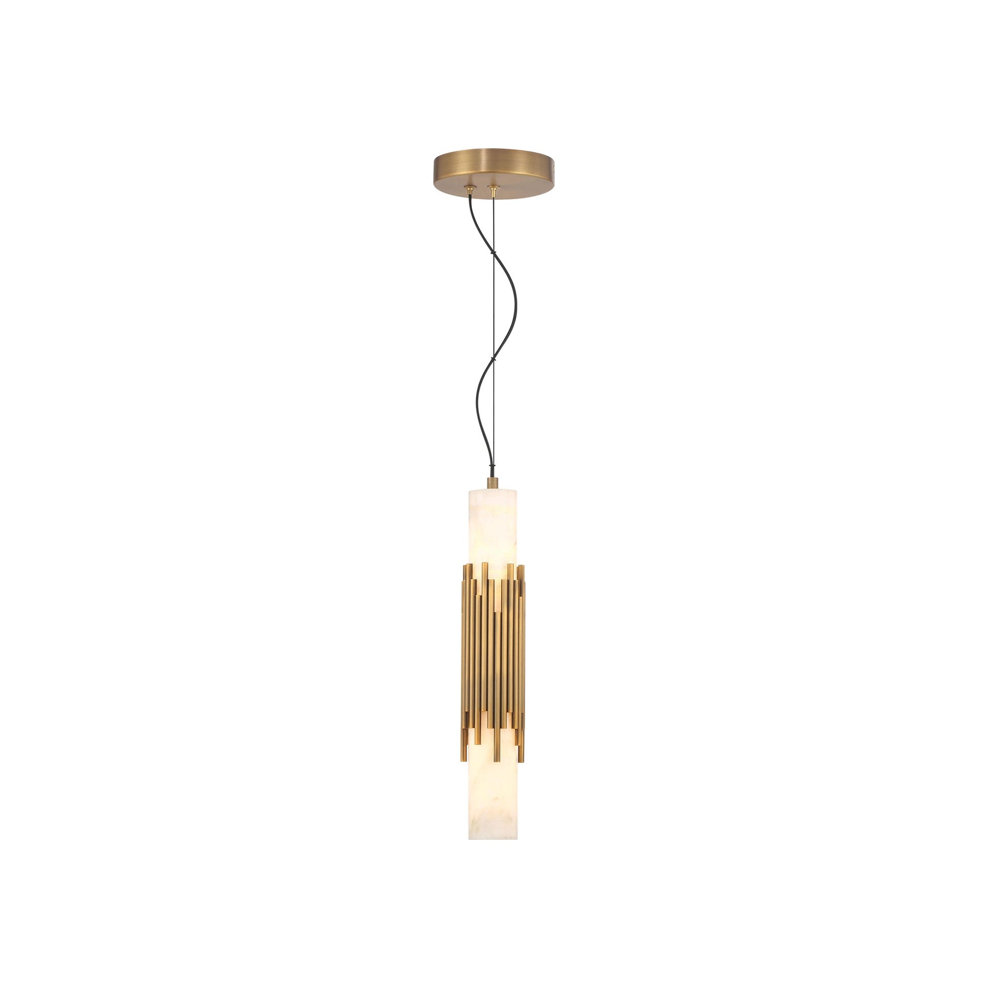 Venna LED Pendant Light in Antique Brass (16.5-Inch).
