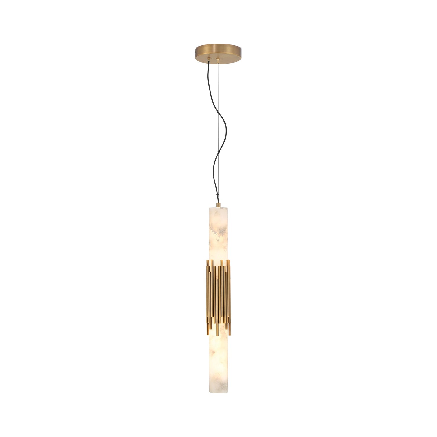 Venna LED Pendant Light in Antique Brass (22.5-Inch).
