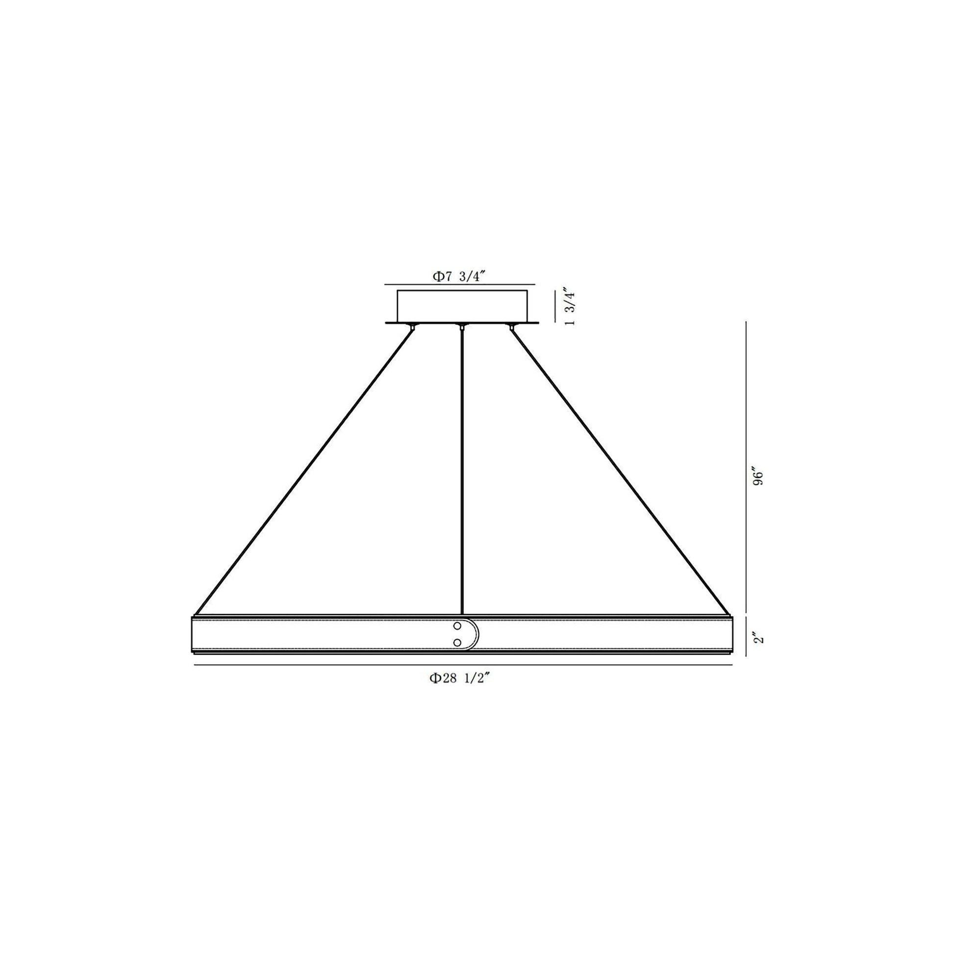 Verdura LED Ring Chandelier - line drawing.