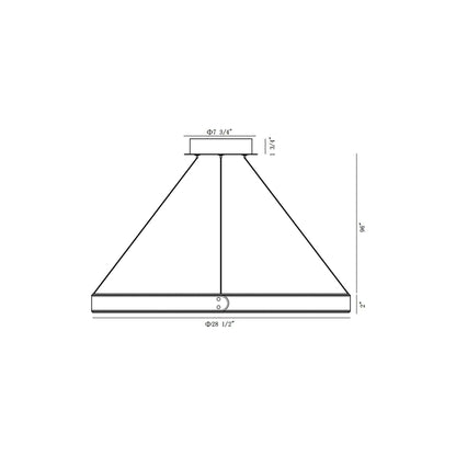 Verdura LED Ring Chandelier - line drawing.