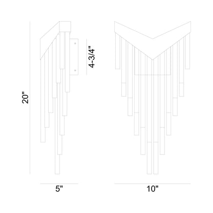 Vivien LED Wall Light - line drawing.