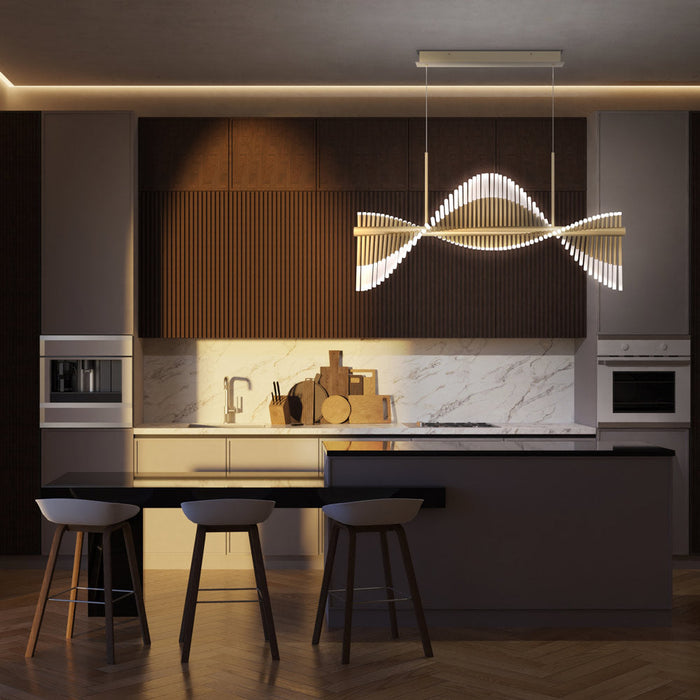 Voltik LED Chandelier in kitchen.