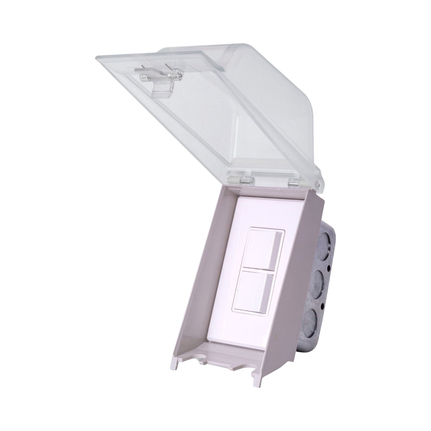 Weatherproof Cover Duplex Recessed Switch.