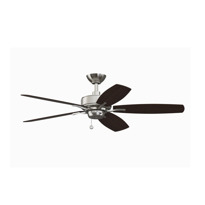 Aire Deluxe Indoor Ceiling Fan in Brushed Nickel (Cherry/Dark Walnut) (Without Light Kit).
