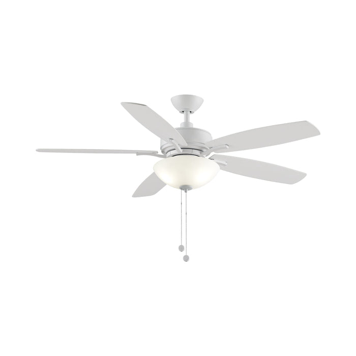 Aire Deluxe Indoor Ceiling Fan in Matte White (Matte White) (With Light Lit).