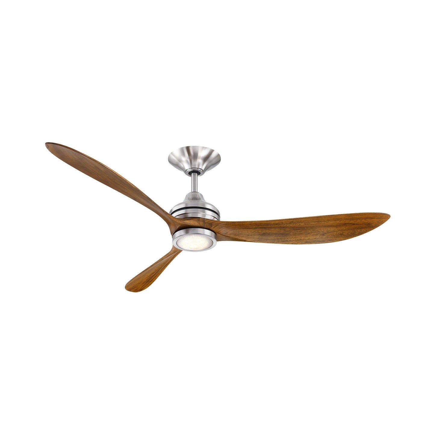 Aviara Indoor / Outdoor LED Ceiling Fan in Brushed Nickel/Koa.
