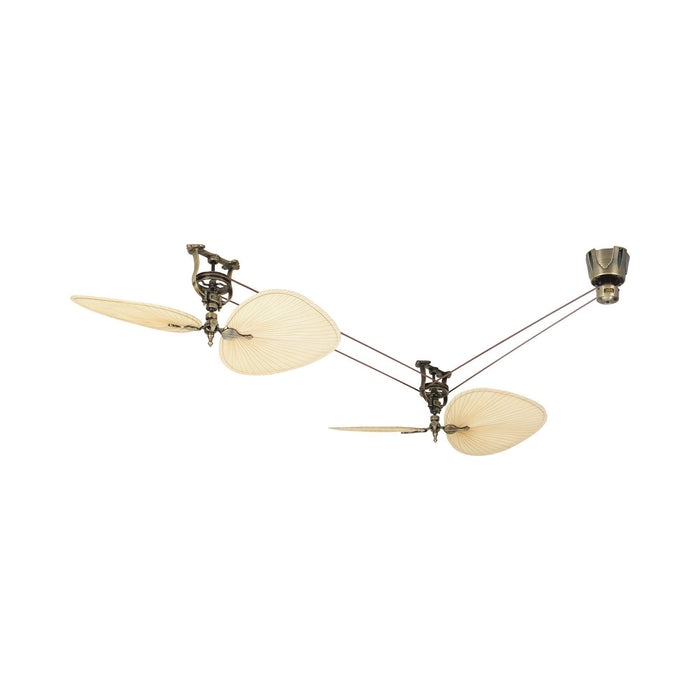 Brewmaster 50 Inch Indoor Ceiling Fan in Antique Brass/Natural.