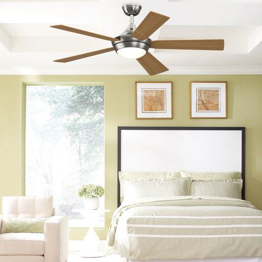 Celano v2 Indoor LED Ceiling Fan in bedroom.