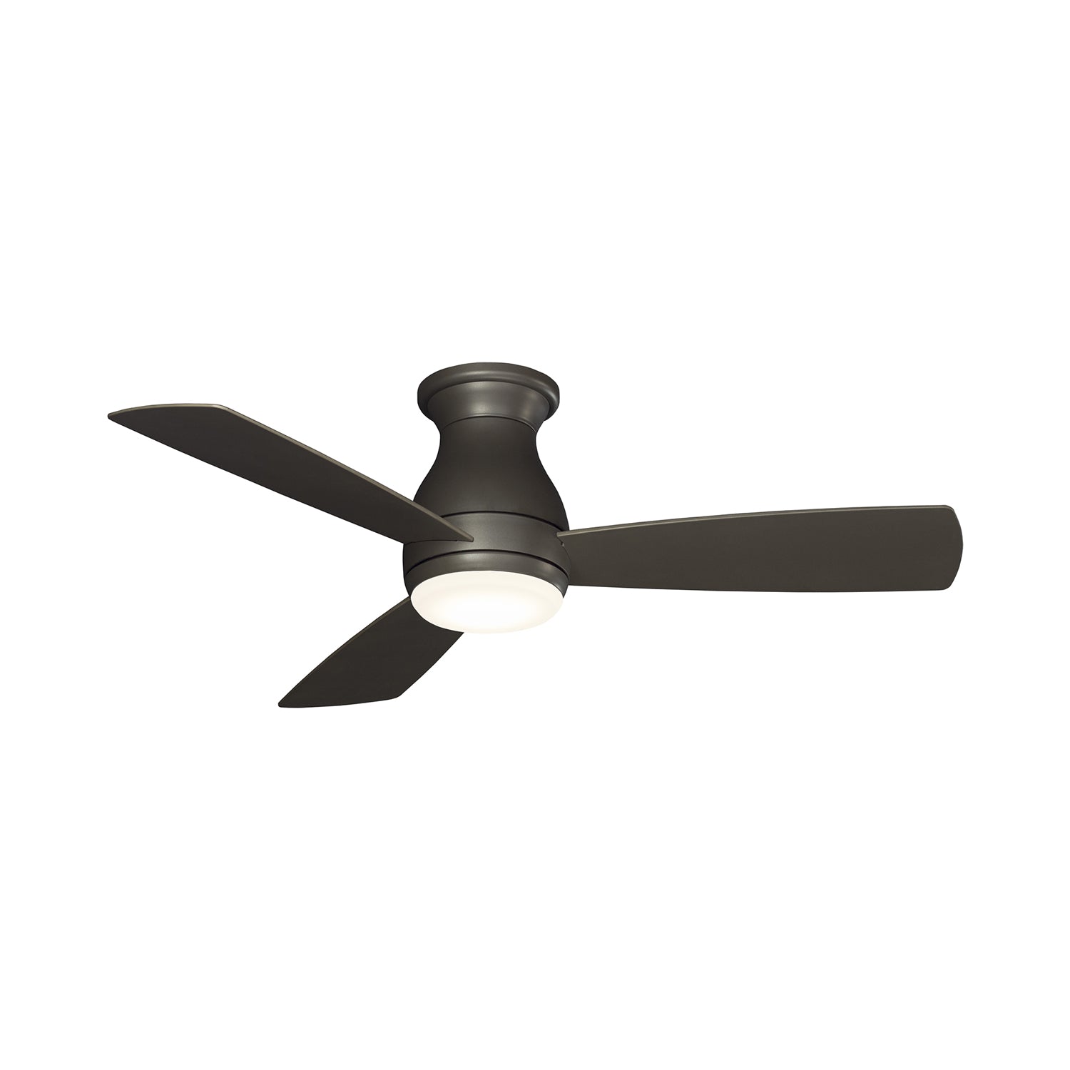 Hugh Outdoor LED Ceiling Fan in Matte Greige (44-Inch).