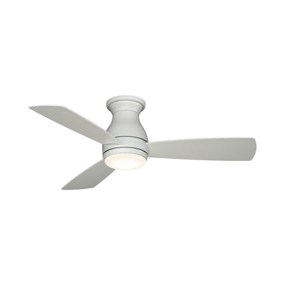 Hugh Outdoor LED Ceiling Fan in Matte White (44-Inch).